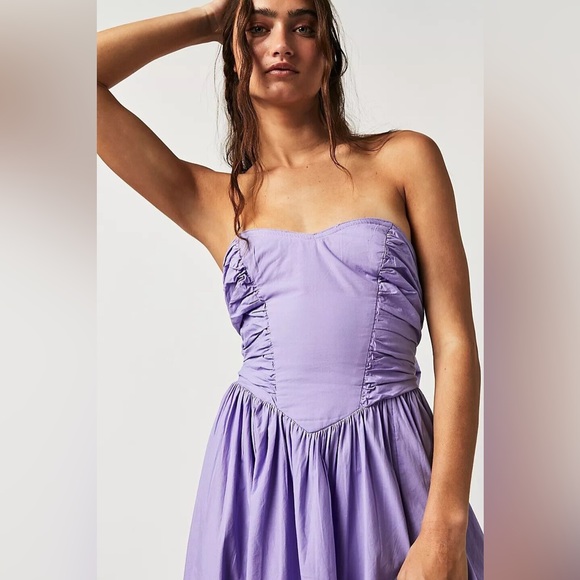 𝓯𝓹 Free People ~ Cohen Poplin Dress in Purple - Picture 8 of 17